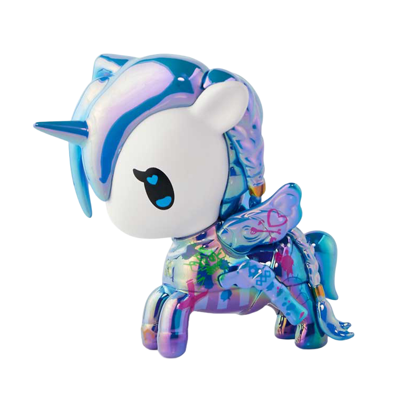 FIGURA DE UNICORNO DE EDICIÓN ESPECIAL DE JINX CAÓTICA AZUL DE TOKIDOKI X ARCANE